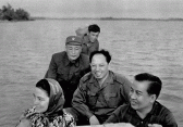 Sihanouk with Ieng Sary on a tour of the Liberated Zone