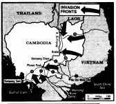 Map Showing Vietnamese Invasion front to Kampuchea