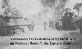 Vietnamese tanks destroyed by Kampuchea Army